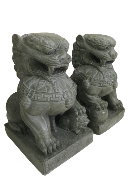 Foo Dogs Couple - Cement Casting