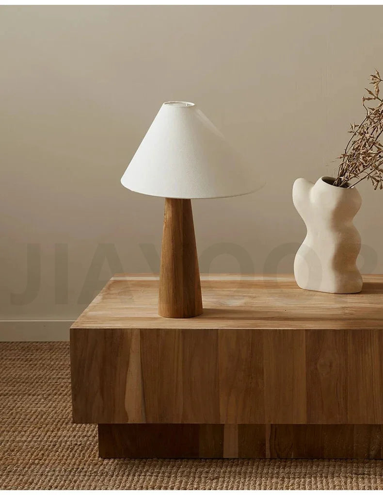 Conical Oak Floor Lamp