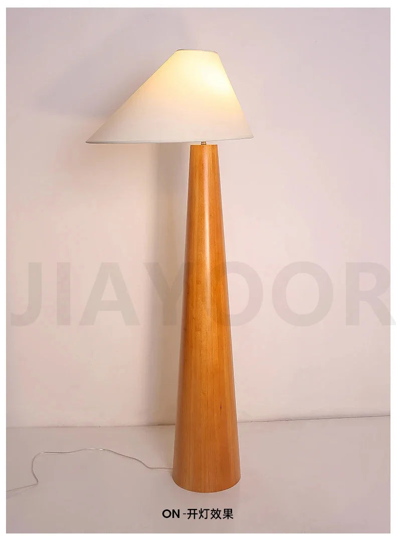 Conical Oak Floor Lamp