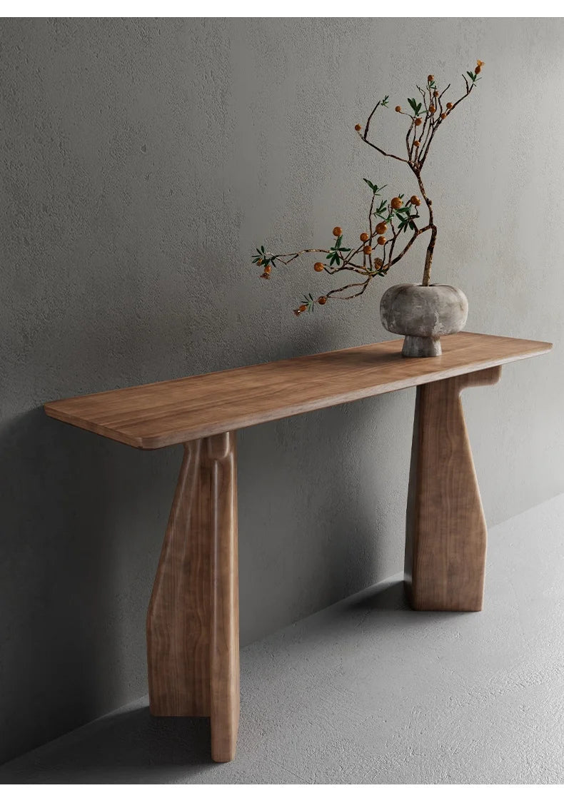 Wood Modern Corner Table Hallway