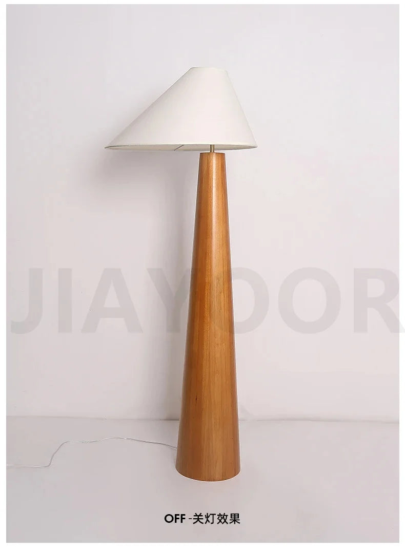 Conical Oak Floor Lamp