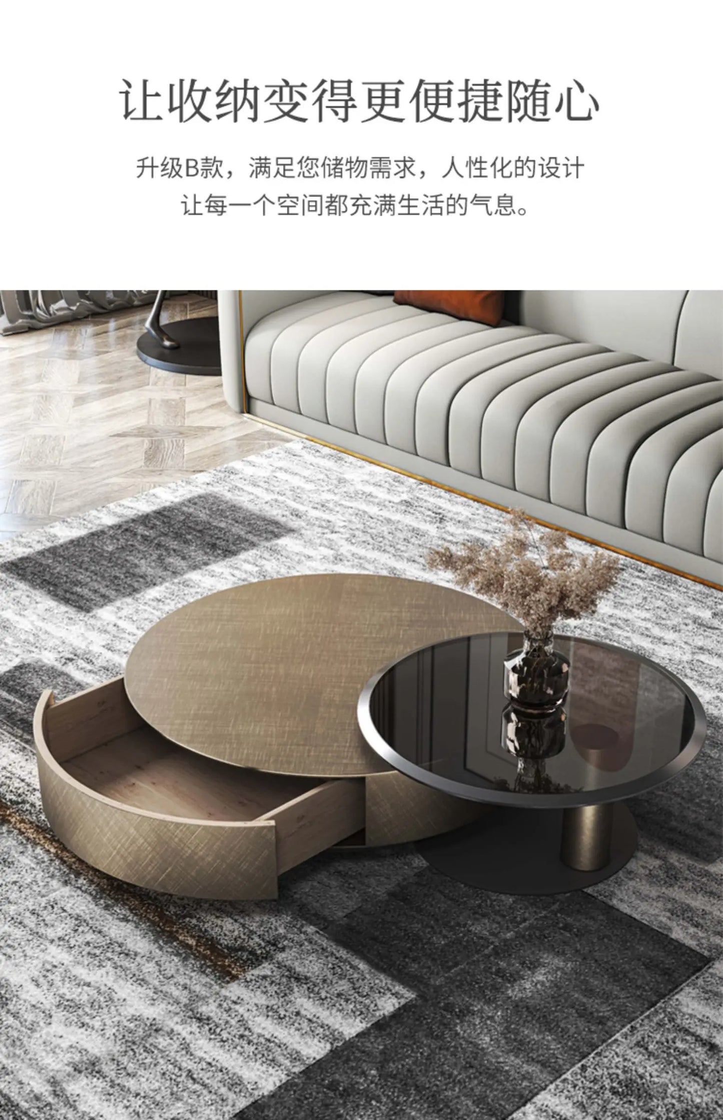 European Luxury Round Tea Table Living Room