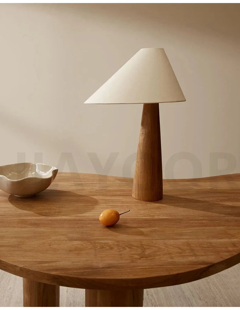 Conical Oak Floor Lamp