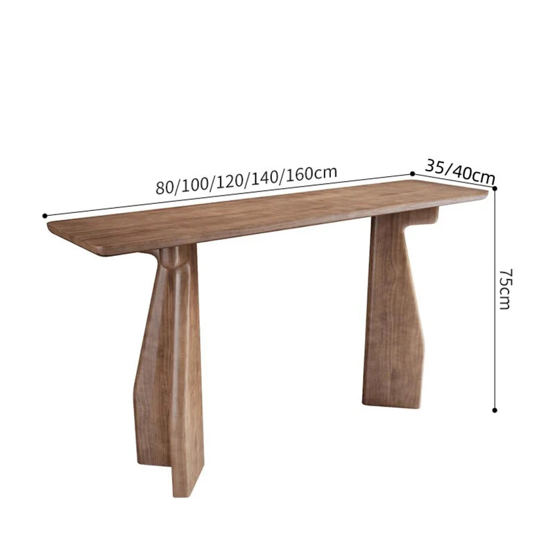 Wood Modern Corner Table Hallway