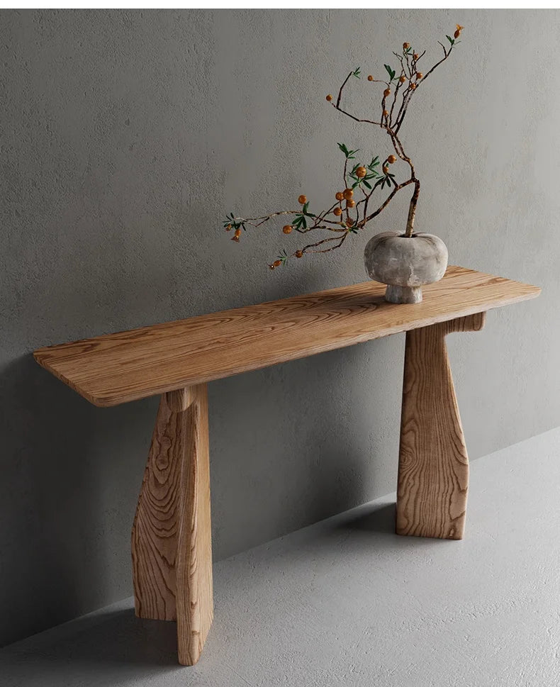 Wood Modern Corner Table Hallway