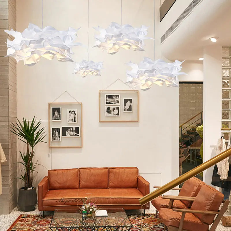 Modern Creative DIY Paper Clouds Chandelier