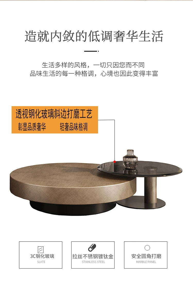 European Luxury Round Tea Table Living Room