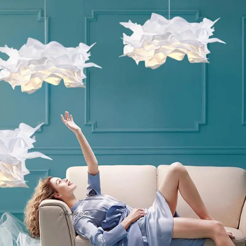 Modern Creative DIY Paper Clouds Chandelier