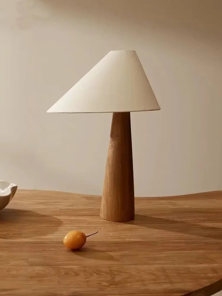 Conical Oak Floor Lamp