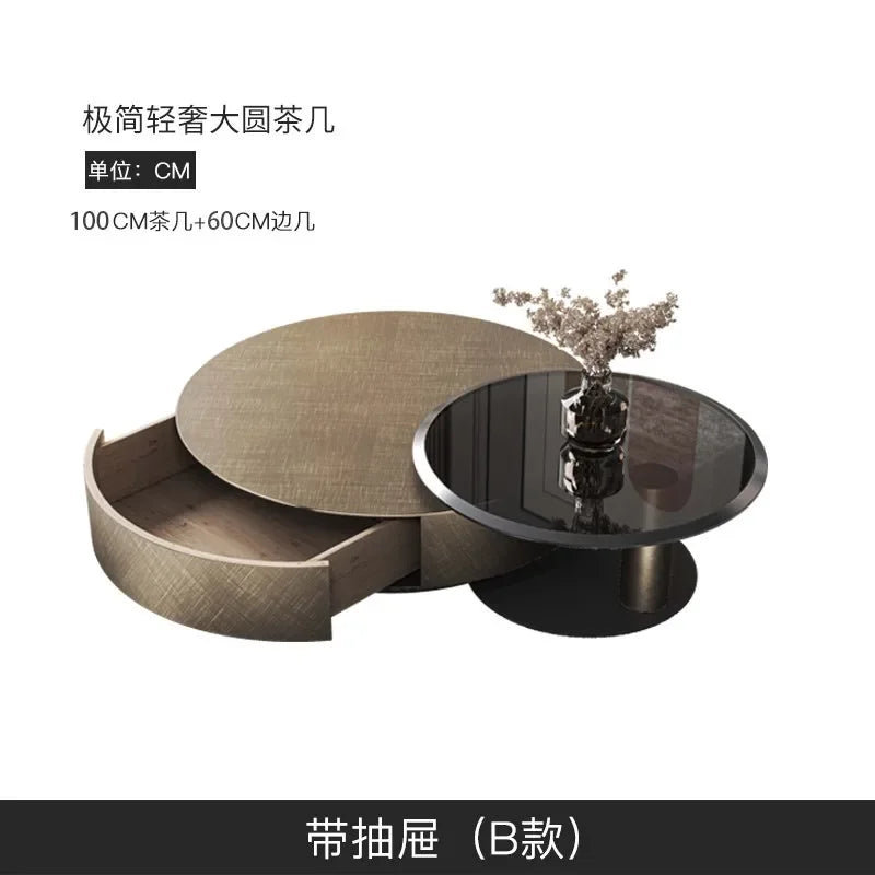 European Luxury Round Tea Table Living Room