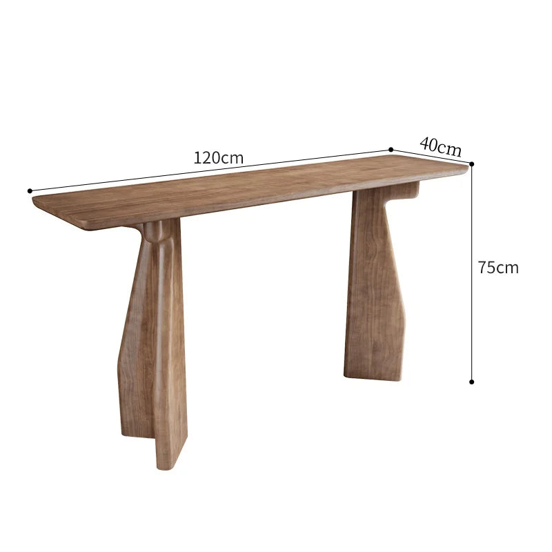 Wood Modern Corner Table Hallway