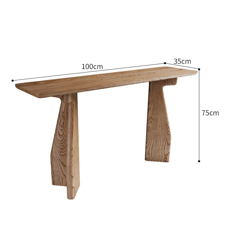 Wood Modern Corner Table Hallway