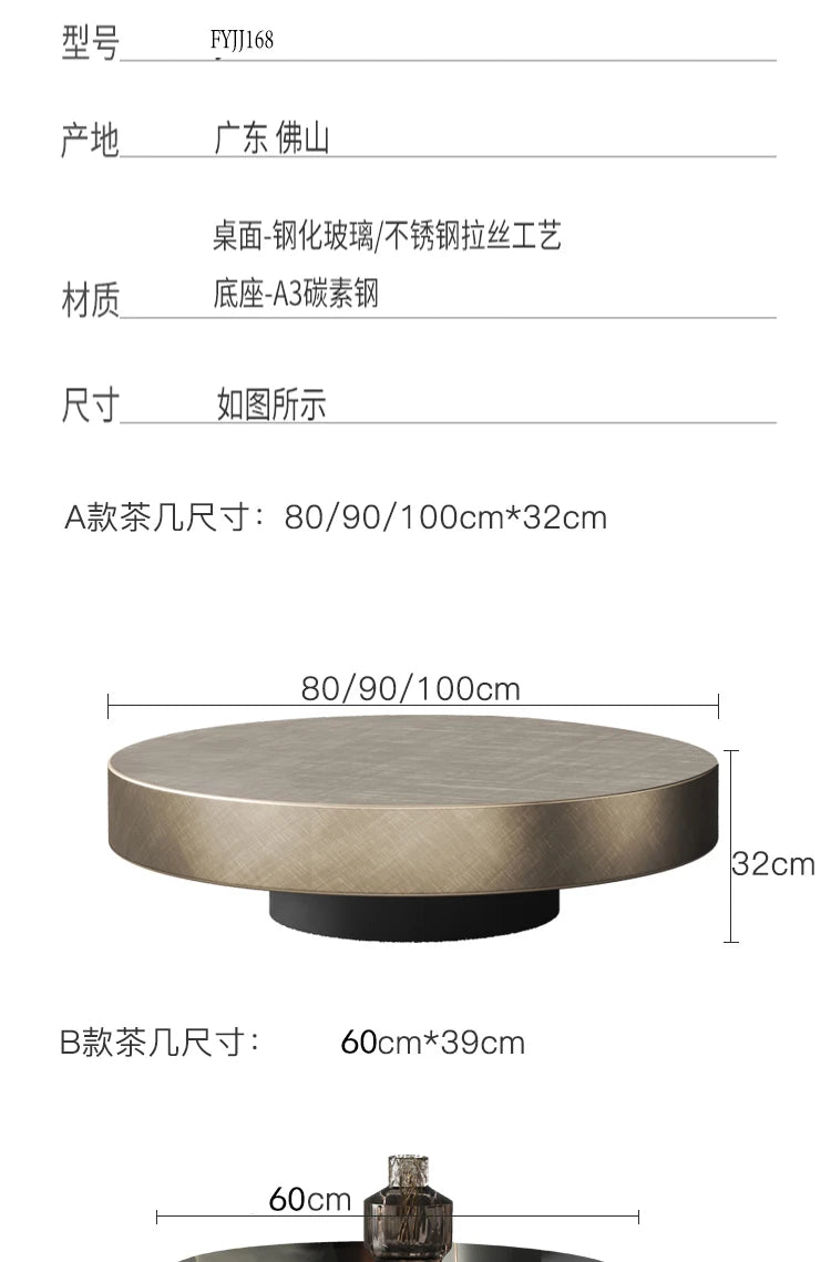 European Luxury Round Tea Table Living Room