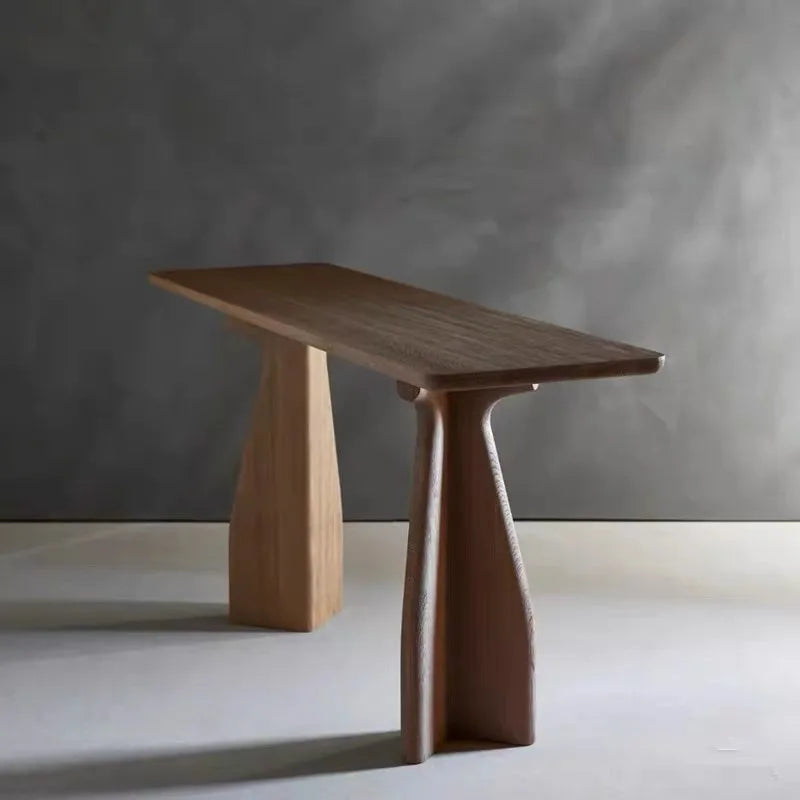 Wood Modern Corner Table Hallway