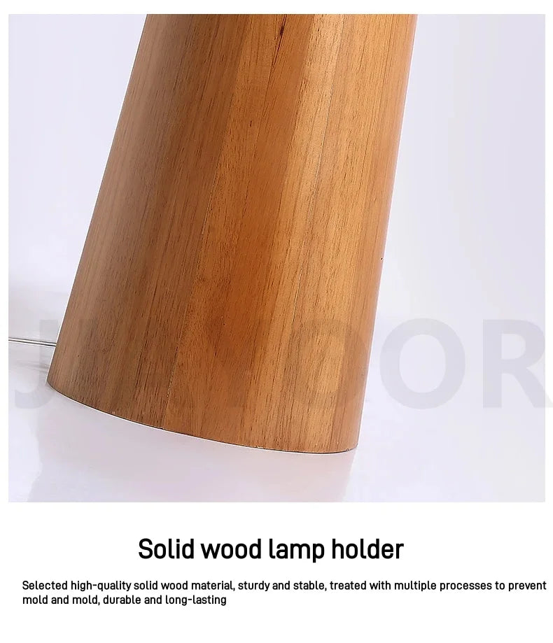 Conical Oak Floor Lamp