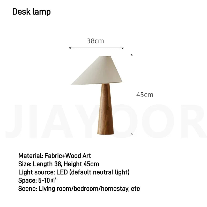 Conical Oak Floor Lamp