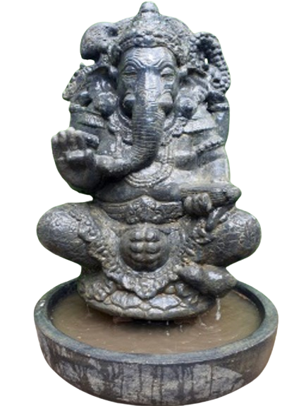 Sitting Ganesha Fountain with Round Box