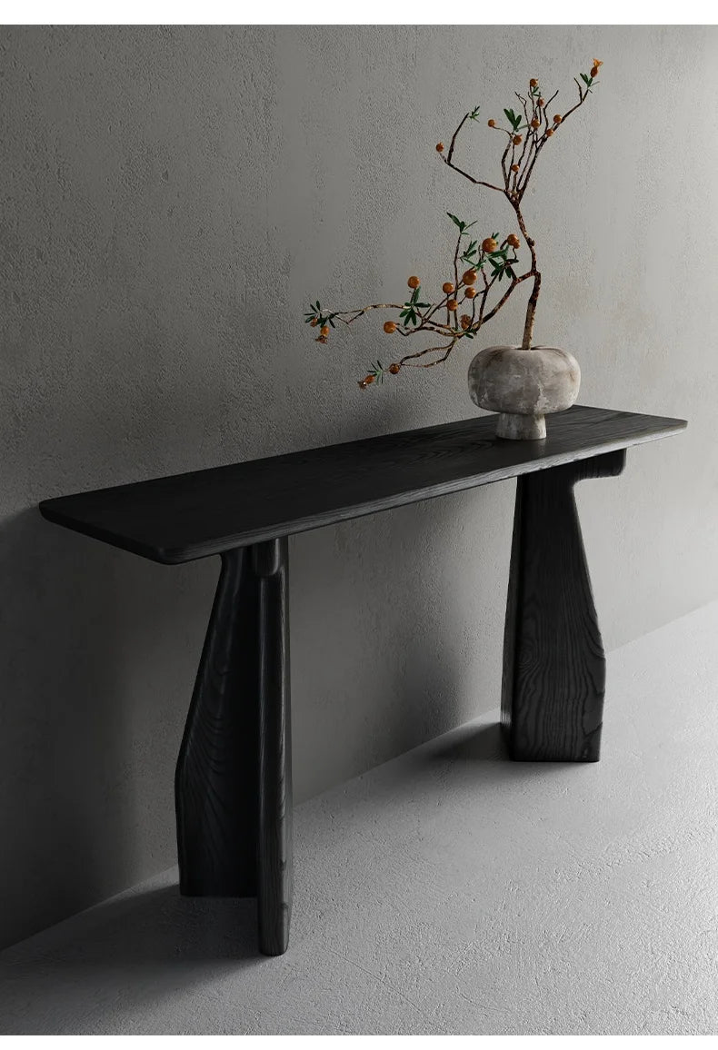 Wood Modern Corner Table Hallway