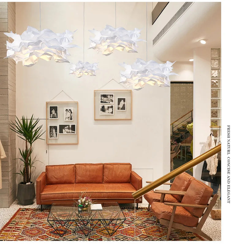 Modern Creative DIY Paper Clouds Chandelier