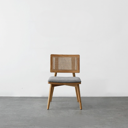Minimalist Chairs - Wooden and Rattan Backrest