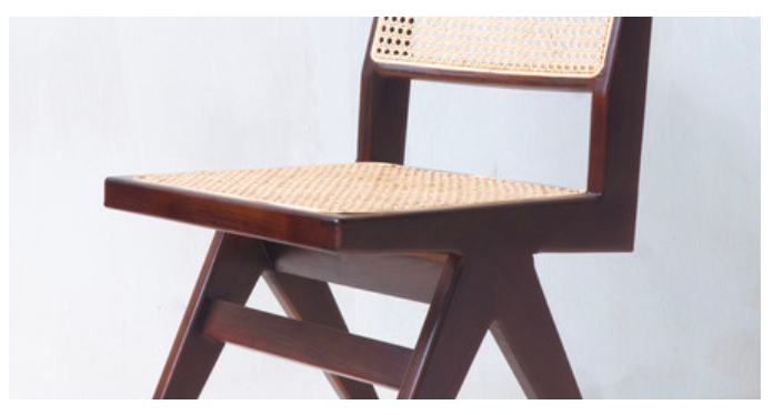 Teak and Combination Natural Rattan Chair