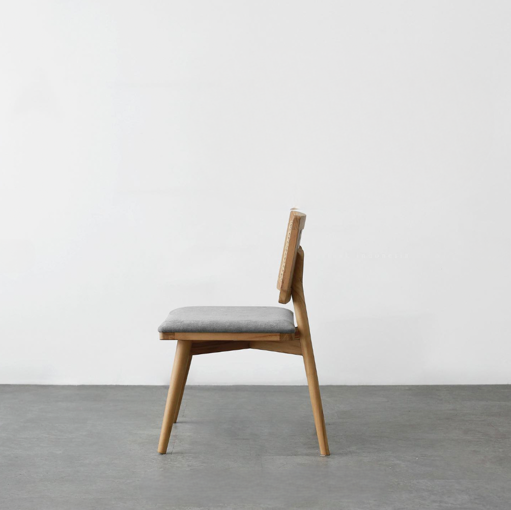 Minimalist Chairs - Wooden and Rattan Backrest