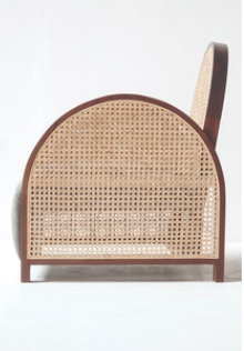 Rattan Chair with Solid Wood Materials Combined with Velvet Fabrics