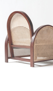 Rattan Chair with Solid Wood Materials Combined with Velvet Fabrics