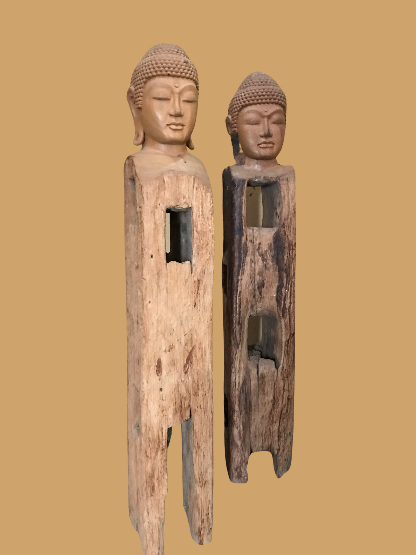 Tall Buddha Wood Statue