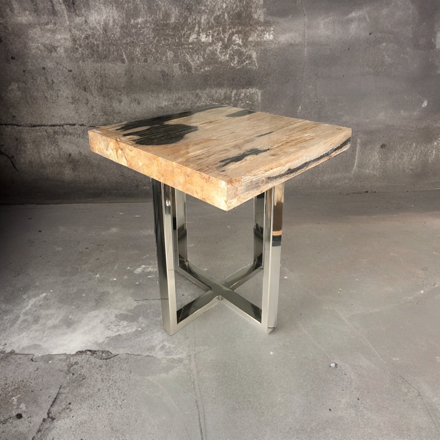 Square Brown Petrified Coffee Table