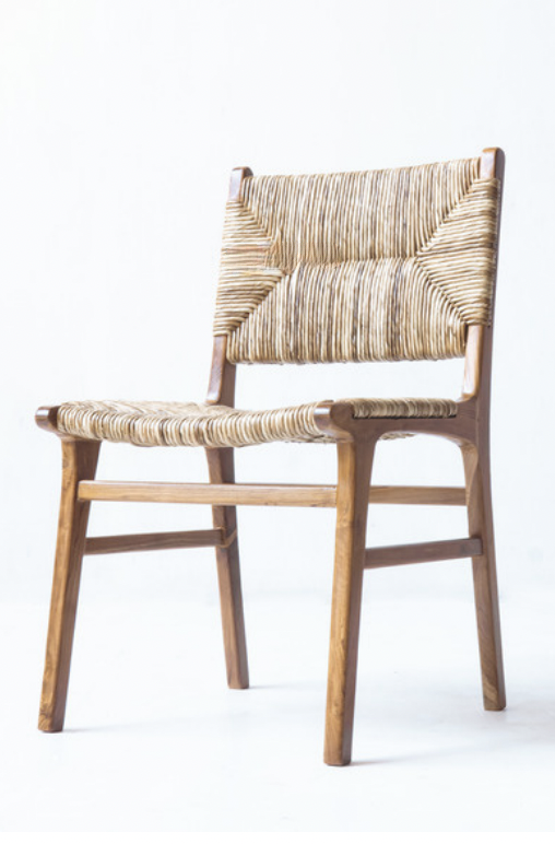 Natural Teak and Weave Chair