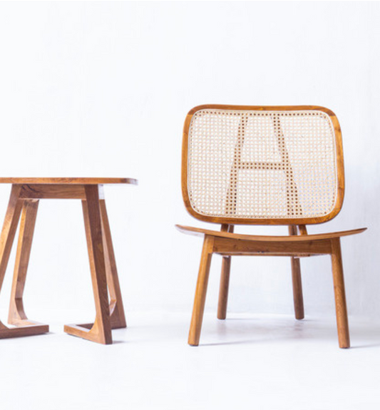 Stylish Teak & Rattan Chair