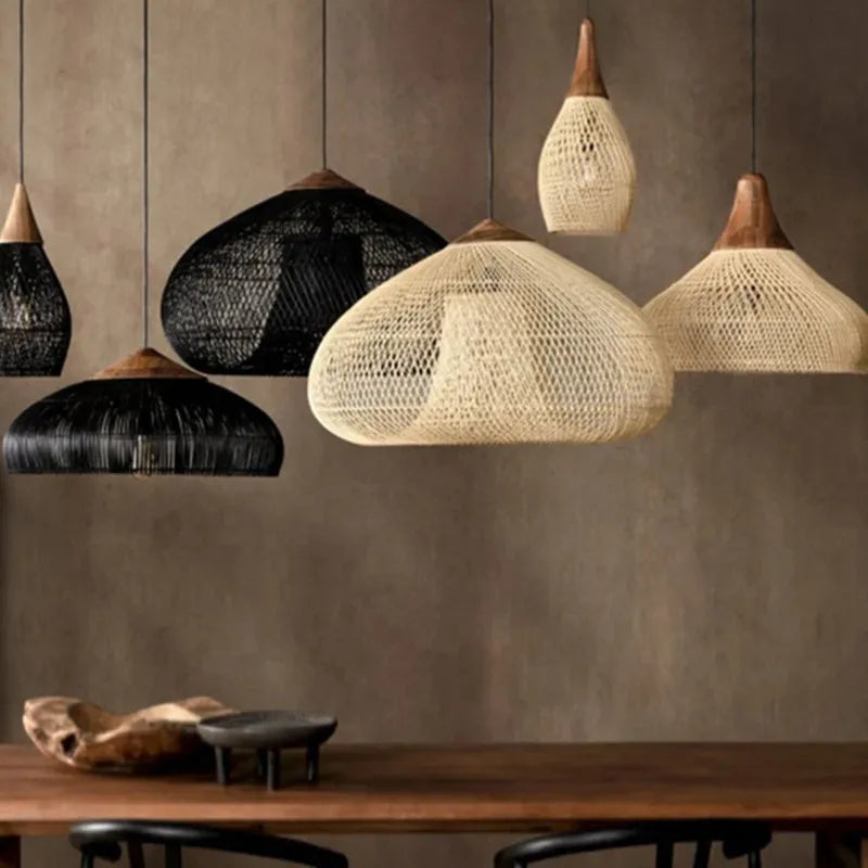 Vintage Handmade Rattan Lamp