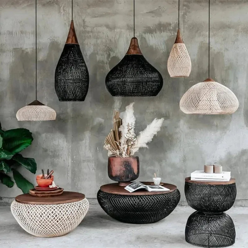 Vintage Handmade Rattan Lamp