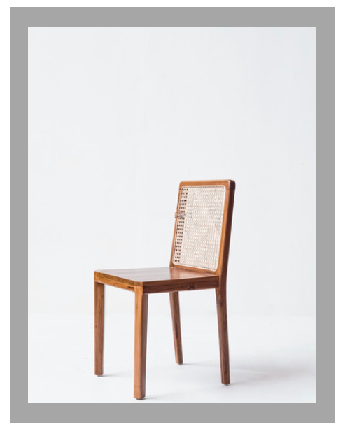 Ergonomic Finishes - Teak Wood & Rattan Chair