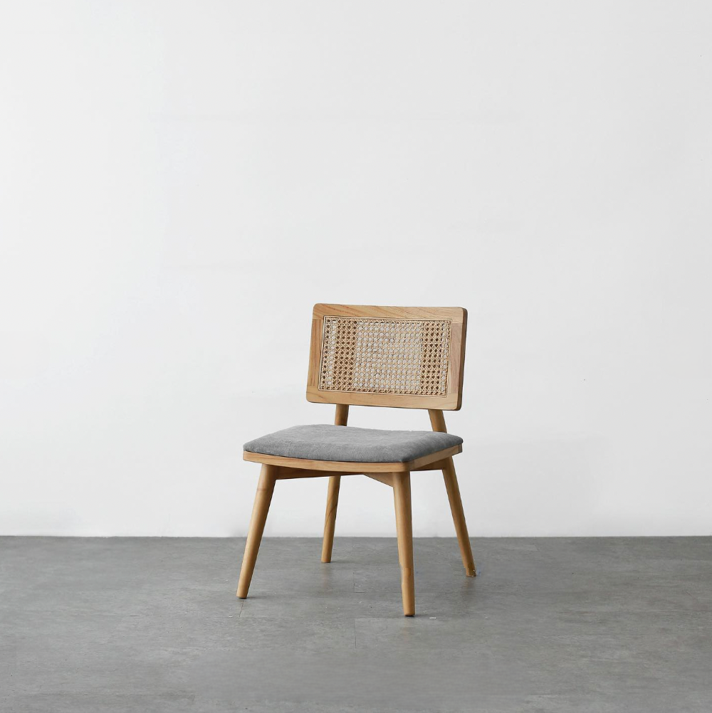 Minimalist Chairs - Wooden and Rattan Backrest