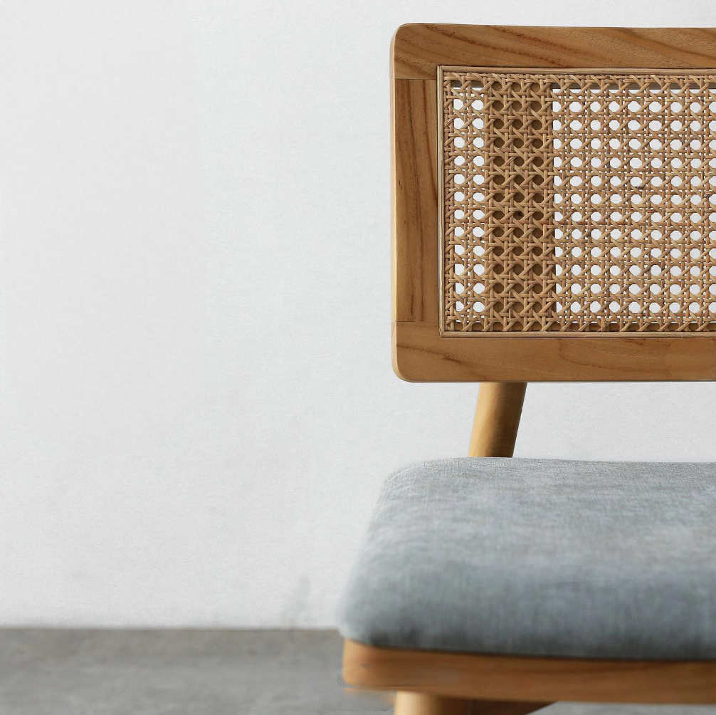 Minimalist Chairs - Wooden and Rattan Backrest